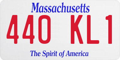 MA license plate 440KL1