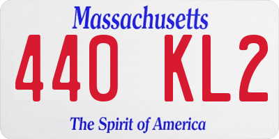 MA license plate 440KL2