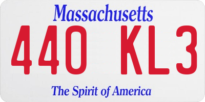 MA license plate 440KL3