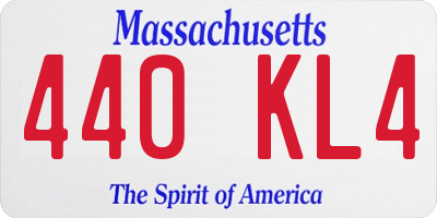 MA license plate 440KL4