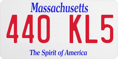 MA license plate 440KL5