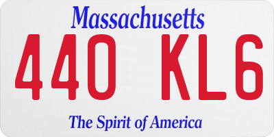 MA license plate 440KL6