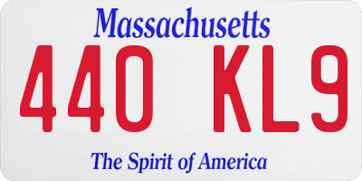 MA license plate 440KL9