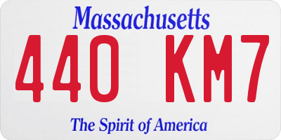 MA license plate 440KM7