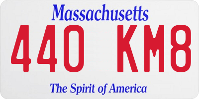 MA license plate 440KM8
