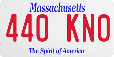 MA license plate 440KN0