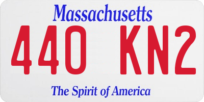 MA license plate 440KN2