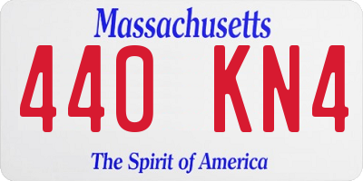 MA license plate 440KN4