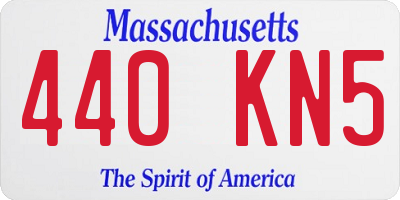 MA license plate 440KN5