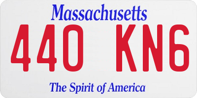 MA license plate 440KN6