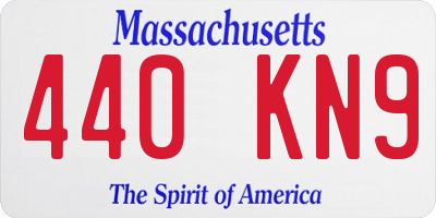 MA license plate 440KN9