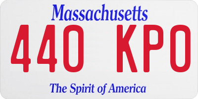 MA license plate 440KP0