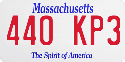 MA license plate 440KP3