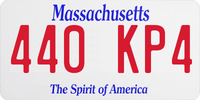 MA license plate 440KP4
