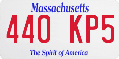 MA license plate 440KP5