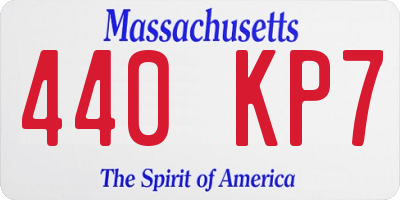 MA license plate 440KP7