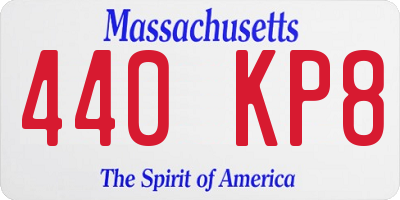 MA license plate 440KP8