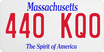MA license plate 440KQ0