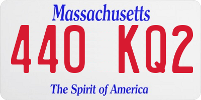MA license plate 440KQ2
