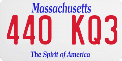 MA license plate 440KQ3
