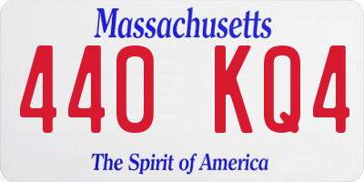 MA license plate 440KQ4