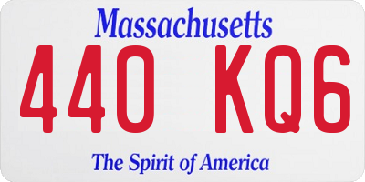 MA license plate 440KQ6