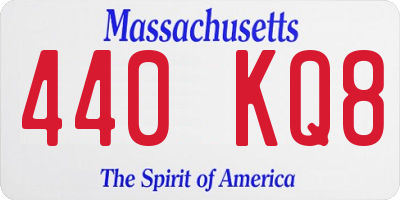 MA license plate 440KQ8