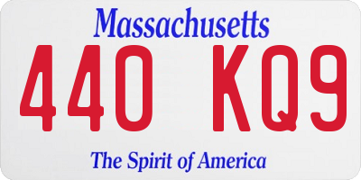 MA license plate 440KQ9