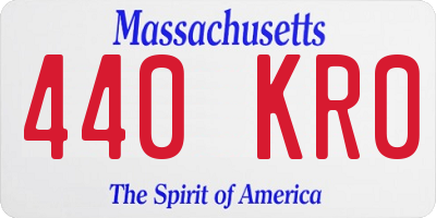 MA license plate 440KR0