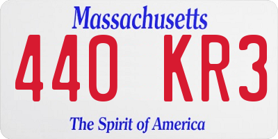 MA license plate 440KR3
