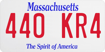 MA license plate 440KR4