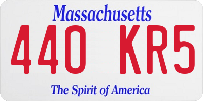 MA license plate 440KR5