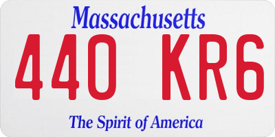 MA license plate 440KR6