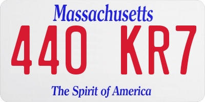 MA license plate 440KR7