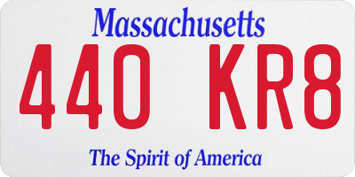 MA license plate 440KR8