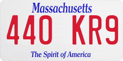 MA license plate 440KR9
