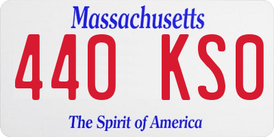 MA license plate 440KS0