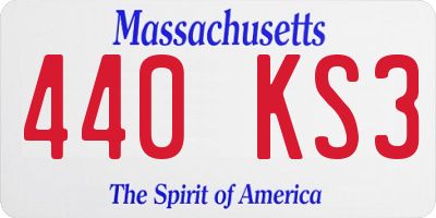 MA license plate 440KS3