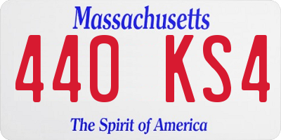 MA license plate 440KS4
