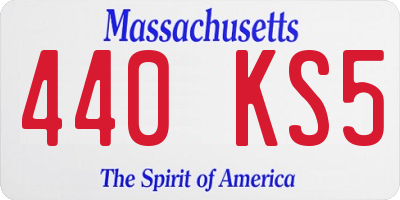 MA license plate 440KS5
