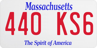 MA license plate 440KS6