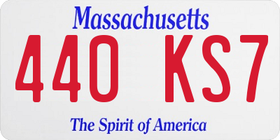 MA license plate 440KS7