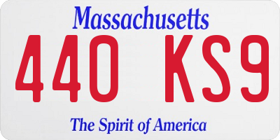 MA license plate 440KS9