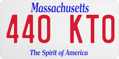 MA license plate 440KT0