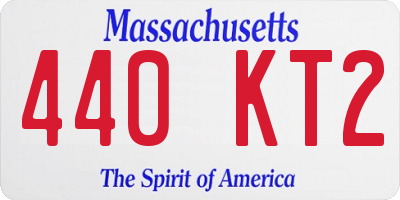 MA license plate 440KT2