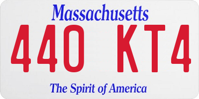 MA license plate 440KT4