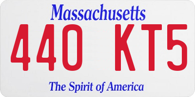 MA license plate 440KT5