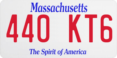 MA license plate 440KT6