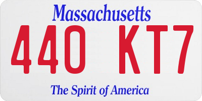 MA license plate 440KT7
