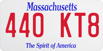 MA license plate 440KT8